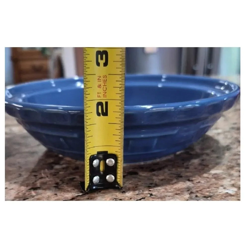 Longaberger Small Blue Ceramic Pie Plate 7 1/4